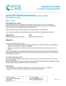 Formation AutoCAD Dessin 2D & 3D Complète - Général (11 jours)