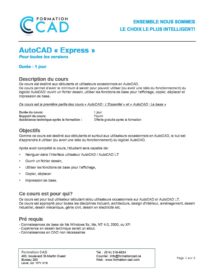 Formation AutoCAD 2D Express (1 jour de semaine)