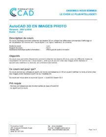 Formation AutoCAD 3D Rendu - Images Photo Réaliste (1 jour)