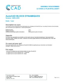 Formation AutoCAD Blocs Dynamiques (1 jour)