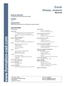 Formation Microsoft Excel - Avancé