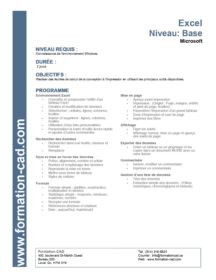 Formation Microsoft Excel - Base 1 et Base 2