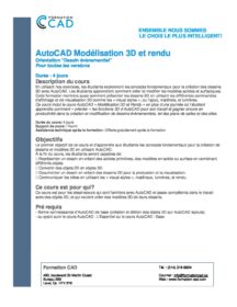 Formation AutoCAD Dessin 2D & 3D Complète - Évènementiel