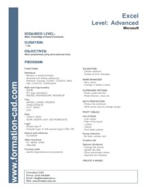 Excel Avancé/Advanced NouvLR