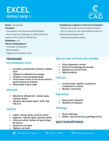 Formation Microsoft Excel - Base 1