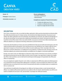 Formation Canva Création Vidéo