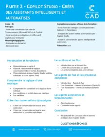 Formation Copilot Studio 2 - Création d'agents IA automatisés Formation Copilot Studio 2 - Création d'agents IA automatisés