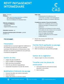 Formation Revit Paysagement Intermédiaire