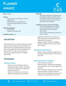 Formation Planner Avancé