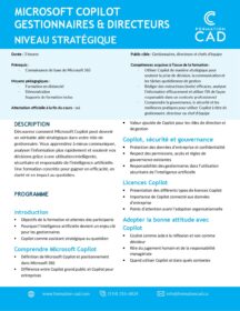 Formation Copilot pour gestionnaires Formation Copilot pour gestionnaires