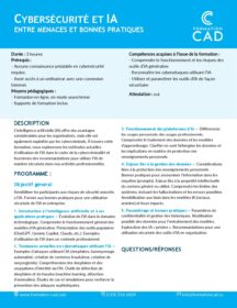 Formation Cybersécurité et IA : entre menaces et bonnes pratiques Formation Cybersécurité et IA : entre menaces et bonnes pratiques